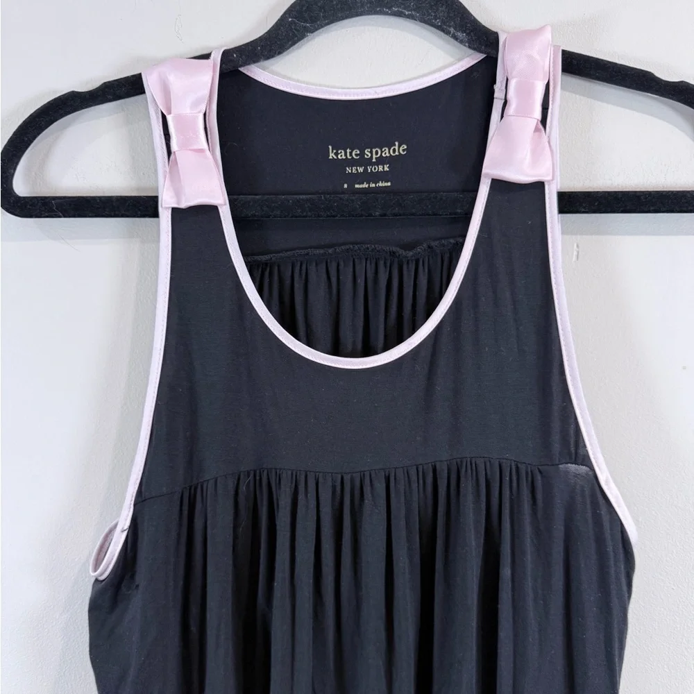 🔥Kate Spade Women’s Black Tank Dress with Pink Trim Size S EC🔥